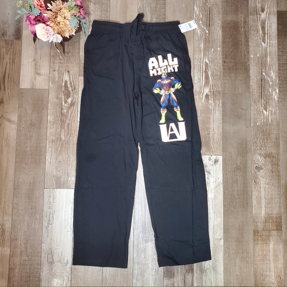 NWT Men's My Hero Academia All Might Lounge Pants Size Medium Black - Picture 16 of 16